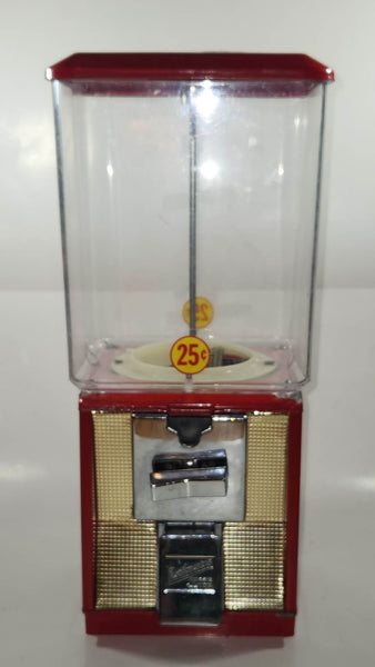 Vintage Northwestern MORRIS ILLINOIS Red Metal with Plastic Globe 17 1/2" Tall Gumball Candy Dispenser Vending Machine with Two Keys