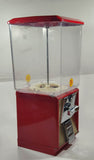 Vintage Northwestern MORRIS ILLINOIS Red Metal with Plastic Globe 17 1/2" Tall Gumball Candy Dispenser Vending Machine with Two Keys