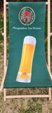 Pfungstadter Das Weizen Beer 20 1/2" x 46" Green Fabric Wooden Adjustable Folding Lounge Beach Chair