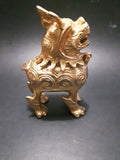 Vintage Brass Foo Dog Incense Burner w/ Hinged Head - Treasure Valley Antiques & Collectibles