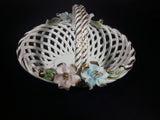 1950s Capodimonte Porcelain Flower Basket Made in Italy - Treasure Valley Antiques & Collectibles