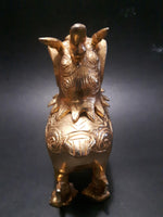 Vintage Brass Foo Dog Incense Burner w/ Hinged Head - Treasure Valley Antiques & Collectibles