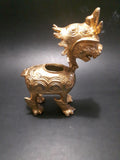 Vintage Brass Foo Dog Incense Burner w/ Hinged Head - Treasure Valley Antiques & Collectibles