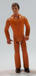 Vintage 1970s Tonka Play People Male Orange Clothing Man 3 1/2" Tall Plastic Toy Action Figure Made in Hong Kong